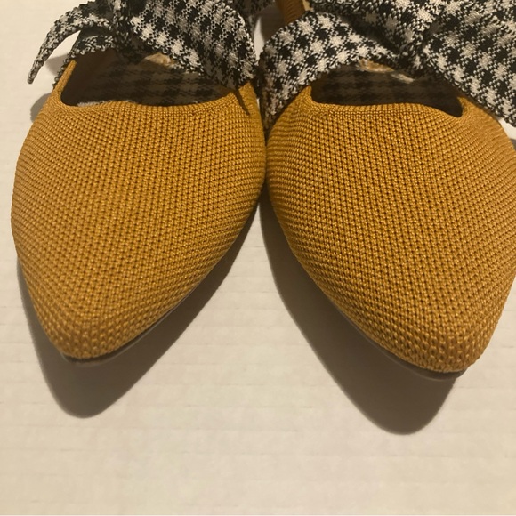 Rothy's Womens The Mary Jane Golden Stretch Knit/Gingham Ballet Flats SZ 10.5 - Picture 6 of 9